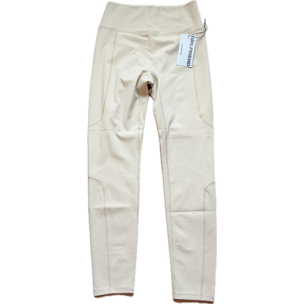 Girlfriend Collective Cream High Rise Compressive Leggings Large NWT Neutral